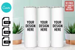 Skinny Tumbler Mockup | Canva Compatible | Craft Mockup Product Image 1