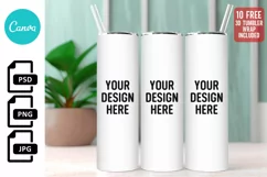 Skinny Tumbler Mockup | Canva Compatible | Craft Mockup Product Image 1