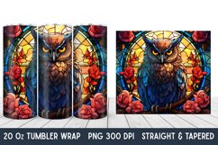 Owl Stained Glass Tumbler Wrap | Tumbler Wrap | Sublimation Product Image 1