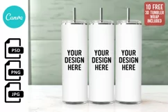 Skinny Tumbler Mockup | Canva Compatible | Craft Mockup Product Image 1