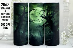Halloween Scenes Tumbler Wrap, Halloween Witch Tumbler Wrap Product Image 1