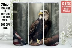 3D Eagle Tumbler Wrap | 3D Patriotic Tumbler Wrap Product Image 1