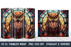 Owl Stained Glass Tumbler Wrap | Tumbler Wrap | Sublimation Product Image 1