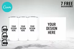 20oz Skinny Tumbler Mockup Full wrap | Full view wrap mockup Product Image 1