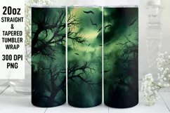Halloween Scenes Tumbler Wrap, Halloween Witch Tumbler Wrap Product Image 1