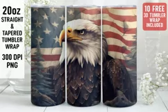 3D Eagle Tumbler Wrap | 3D Patriotic Tumbler Wrap Product Image 1
