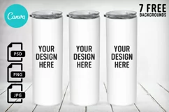 3 Skinny 20oz Tumblers Mockup | Full view wrap mockup Product Image 1