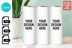 Skinny Tumbler Mockup | Canva Compatible | Craft Mockup Product Image 1