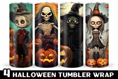 Creepy Halloween Tumbler Wrap PNG | Halloween Tumbler Wrap Product Image 1