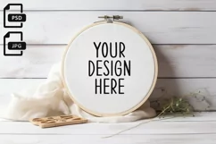 Embroidery Hoop Mockup | Cross Stitch Mockup | Sewing Mockup Product Image 1