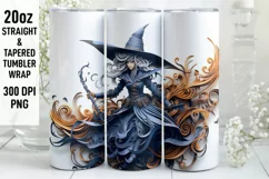 Halloween Tumbler Wrap | Quilling Witch Tumbler Wrap | 3D Product Image 1