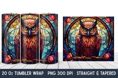 Owl Stained Glass Tumbler Wrap | Tumbler Wrap | Sublimation Product Image 1