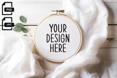 Embroidery Hoop Mockup | Cross Stitch Mockup | Sewing Mockup Product Image 1