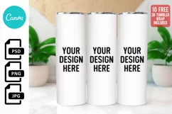Skinny Tumbler Mockup | Canva Compatible | Craft Mockup Product Image 1