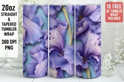 3D Flower Tumbler Wrap | 3D Tumbler wrap | 3d Sublimation Product Image 1