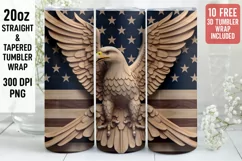 3D Eagle Tumbler Wrap | 3D Tumbler wrap | 3d Sublimation Product Image 1