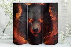Halloween Tumbler Wrap | Halloween Wolf | Halloween PNG Product Image 1