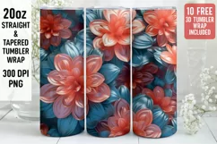 3D Flower Tumbler Wrap | 3D Tumbler wrap | 3d Sublimation Product Image 1