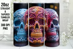 Halloween Tumbler Wrap | Halloween Skull | Halloween PNG Product Image 1