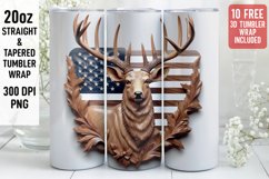 3D Deer Tumbler Wrap | 3D Patriotic Tumbler | 3D Product Image 1
