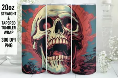 Halloween Tumbler Wrap | Halloween Skull| Halloween PNG Product Image 1
