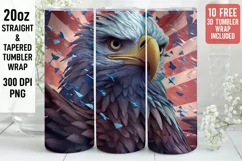 3D Eagle Tumbler Wrap | 3D Tumbler wrap | 3d Sublimation Product Image 1
