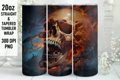 Halloween Tumbler Wrap |Halloween Skull | Halloween PNG Product Image 1