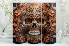 Halloween Tumbler Wrap | Halloween Skull | Halloween PNG Product Image 1