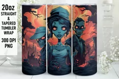 Halloween Tumbler Wrap | Halloween Zombies | Halloween PNG Product Image 1