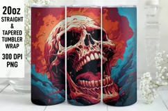 Halloween Tumbler Wrap | Halloween Skull | Halloween PNG Product Image 1