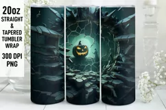 Halloween Tumbler Wrap | Halloween Skull | Halloween PNG Product Image 1