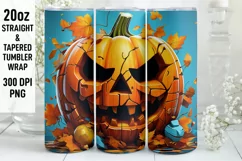Halloween Tumbler Wrap | Halloween Pumpkin | Halloween PNG Product Image 1