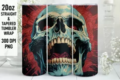 Halloween Tumbler Wrap | Halloween Skull | Halloween PNG Product Image 1