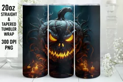 Halloween Tumbler Wrap | Halloween Pumpkin | Halloween PNG Product Image 1