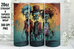 Halloween Tumbler Wrap | Halloween Zombies | Halloween PNG Product Image 1