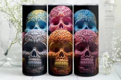 Halloween Tumbler Wrap | Halloween Skull | Halloween PNG Product Image 1
