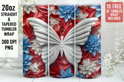 3D Butterfly Tumbler Wrap | 3D Tumbler wrap | 3d Sublimation Product Image 1
