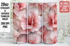 3D Flower Tumbler Wrap | 3D Tumbler wrap | 3d Sublimation Product Image 1
