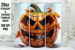 Halloween Tumbler Wrap | Halloween Pumpkin | Halloween PNG Product Image 1