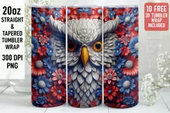 3D Owl Tumbler Wrap | 3D Tumbler wrap | 3d Sublimation Product Image 1