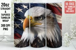 3D Eagle Tumbler Wrap | 3D Patriotic Tumbler Product Image 1