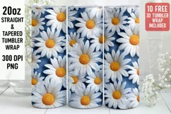 3D Daisy Flower Tumbler Wrap | 3D Tumbler wrap Product Image 1