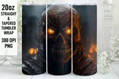 Halloween Tumbler Wrap | Halloween Skull | Halloween PNG Product Image 1