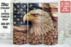 3D Eagle Tumbler Wrap | 3D Patriotic Tumbler Product Image 1