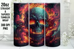 Halloween Tumbler Wrap | Halloween Skull | Halloween PNG Product Image 1