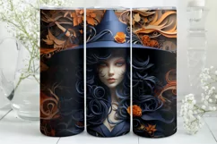 Halloween Tumbler Wrap | Halloween Witch | Halloween PNG Product Image 1