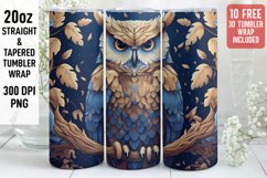 Owl Floral Tumbler Wrap | Skinny Tumbler Wrap Product Image 2
