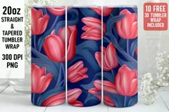 3D Flower Tumbler Wrap | 3D Tumbler wrap | 3d Sublimation Product Image 1