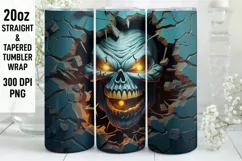 Halloween Tumbler Wrap | Halloween Skull | Halloween PNG Product Image 1