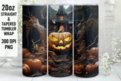 Halloween Tumbler Wrap | Halloween Hunted House | Halloween Product Image 1